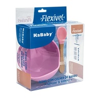 Conjunto Bowl com Colher de Bambu KaBaby Rosa - Seguro, Ecológico e Ideal para Bebês - imagem 5