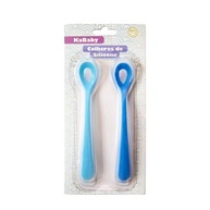 KaBaby Kit com 2 Colheres de Silicone Azul - Seguras, Macias e Perfeitas para Bebês - imagem 3
