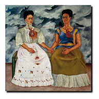 Quadro Decorativo Frida Kahlo - As Duas Fridas | Tela Premium Acetinada | Arte Mexicana Clássica para Decoração de Interiores - imagem 5