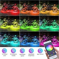Kit Luz LED Moto 8 Peças Kairiyard: Controle App, RGB Multicolorido e Sincronização Musical - imagem 3