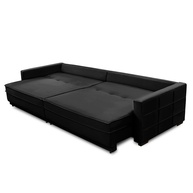 Sofá Cama Retrátil Veludo Preto 2,50m Karen - imagem 2