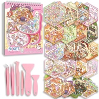 Conjunto de Adesivos 3D DIY Kawaii - 20 Cenas Criativas para Decoração e Alívio de Estresse - imagem 1