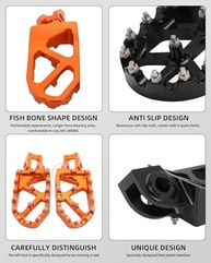 Pedaleiras Largas Billet MX JFG RACING para Kawasaki e KTM - Performance e Durabilidade Laranja - imagem 5