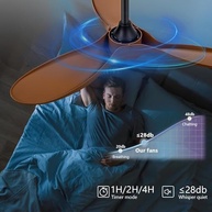 Ventilador de Teto Moderno 91cm KBZZ com Controle Remoto | 6 Velocidades, Motor CC Reversível e Design Elegante - imagem 5