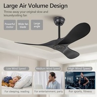 Ventilador de Teto KBZZ 106cm Preto Silencioso com Controle Remoto e 6 Velocidades - imagem 5