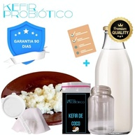 1. Kit Kefir de Leite de Coco Completo – Frasco 500ml + Manual + Tampa Voal + Peneira - imagem 2