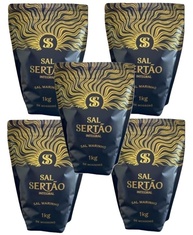 Kit com 5 x Sal Marinho Integral de Mossoró 1 Kg Sal Sertão Premium Zip Lock com Laudo - imagem 2