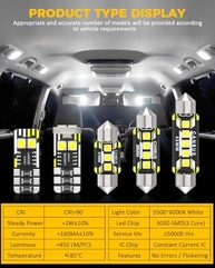 Kit Lâmpadas LED Interior Carro BMT xms para Kia Sorento MQ4 (2021-2024) e Telluride LX (2020-2023) - Super Brilhante 6000K (8 Peças) - imagem 5