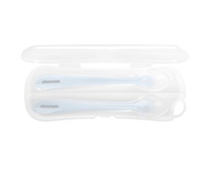 Colheres de Silicone Azuis com Estojo Kikka Boo - Segurança e Conforto para Bebês a Partir de 4 Meses - imagem 1