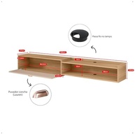 Rack Bancada Suspensa 1.8m Home Supremo King - Estante Moderna para TV até 70" com Porta e Nichos - imagem 4
