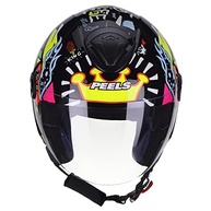 Capacete Peels Freeway King Preto/Color Aberto Moto - Estilo e Segurança! - imagem 3