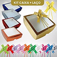 Kit 10 Caixas Presente com Visor e Laço Fácil - imagem 1
