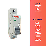 Kit 10 Disjuntores Etek 6A a 32A – Segurança e Controle na Sua Instalação - imagem 1