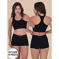 Kit 10 Shorts Algodão: Conforto Copacabana! - imagem 1
