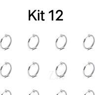 Kit 12 Brincos de Pressão Prata Aço Inox Fáceis de Usar para Homens e Mulheres - imagem 1