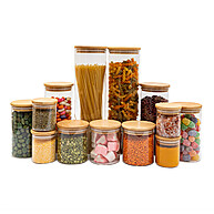 Kit 13 Potes de Vidro com Tampa de Bambu Hermético – Tüd - imagem 1