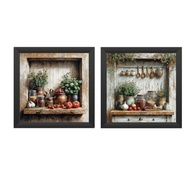 Kit 2 Quadros 18x18 cm Cozinha Vintage - Design Elegante para Gourmet e Bistrô - imagem 5