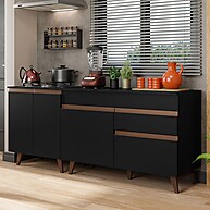 Kit 2 Balcões Madesa Reims: Espaço e Estilo na Sua Cozinha - imagem 1