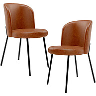 Kit 2 Cadeiras Estofadas Gavi Camel – Conforto e Estilo para Sua Mesa - imagem 1