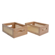 Kit 2 Caixas Organizadoras de Bambu e Palhinha Oikos: Organize com Estilo e Sustentabilidade - imagem 1