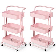 Kit 2 Carrinhos Multiuso com 3 Prateleiras – Organização Prática e Durável - imagem 1