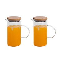 Kit 2 Jarras de Vidro com Tampa de Bambu 750ml - Oikos - imagem 1