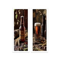 Kit 2 Quadros 18x45 cm com Moldura e Vidro - Tema Cerveja e Churrasco para Cozinha e Área Gourmet - imagem 2