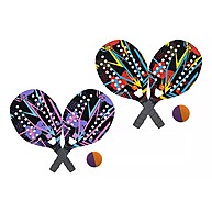 Kit 2 Raquetes Beach Tennis BEL BT100 Madeira Com Bolinha - imagem 1