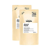 Kit 2 Refis Shampoo Absolut Repair Gold 240ml – Reparação Profunda - imagem 1