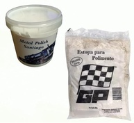 Kit Polimento Essencial: Pasta Branca 200gr + Estopa Branca 200gr Azul - imagem 2