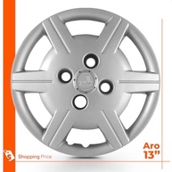 Kit 4 Calotas Corsa Classic Aro 13 Prata Grid - Cubo Baixo (2011-2015) - imagem 4