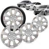 Kit 4 Calotas Aro 14 Peugeot 206 207 208 Prata Cubo Baixo Grid - Estilo e Proteção - imagem 1