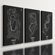 Kit 3 Quadros Decorativos Circuitos Fórmula 1 Interlagos Premium 28x20cm - Decore Sua Paixão Automotiva - imagem 2
