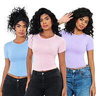 KIT 3 Baby Tee Feminina Slim Fit - Conforto e Estilo - imagem 1