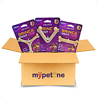 Kit 3 Brinquedos Dent One Filhotes Osso Bamboo – Diversão e Saúde Dental - imagem 1