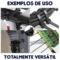 Kit 300 Unidades Cinta Abraçadeira Nylon 15cm, 20cm, 30cm x 3,6mm - Preta Reforçada e Proteção UV - imagem 5