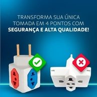 KIT 5 Adaptadores Benjamim Cubo 3D Premium: Mais Tomadas com Segurança e Estilo! - imagem 4
