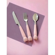 Kit Talheres Infantil com Estojo Rosa - 4 Peças em Aço Inox Decorado - imagem 5