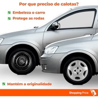 Kit 4 Calotas Corsa Hatch Sedan 2004 Prata Aro 14 Grid Cubo Baixo - imagem 3