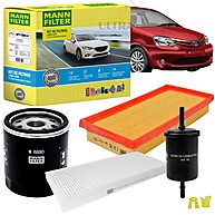 Kit 4 Filtros Toyota Etios 1.3/1.5 Flex 2016–2021 MANN - imagem 1