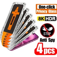 Kit 4 Películas de Privacidade iPhone Anti-Espião + Aplicador Fácil - imagem 1