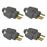 Kit 4 Plugues Machos 20A 250V Cinza Axial – Segurança e Durabilidade - imagem 1