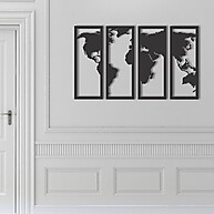 Kit 4 Quadros Mapa Mundi 55x85cm – Decore com Estilo! - imagem 1
