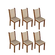 Kit 6 Cadeiras de Jantar Madesa: Rustic, Crema e Pérola - imagem 1