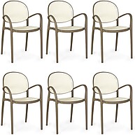 Kit 6 Cadeiras Roma com Braço Branco/Cinza – Conforto e Estilo - imagem 1