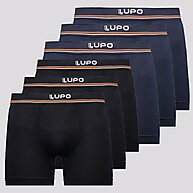 Kit 6 Cuecas Boxer Lupo – Conforto e Estilo nas Cores Preta e Marinho - imagem 1