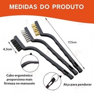 Kit com 6 Escovas de Limpeza Multiúso - Cerdas em Aço, Nylon e Latão | Cabo Ergonômico - imagem 3
