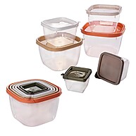Kit 6 Potes Encaixáveis Quadrados – Organização Prática - imagem 1