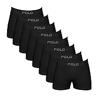 Kit 8 Cuecas Boxer Preto Sem Costura - Conforto Total - imagem 1