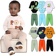 Kit 8 Peças Bebê Menino: Body + Calça Mijão 100% Algodão - imagem 1